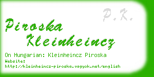 piroska kleinheincz business card